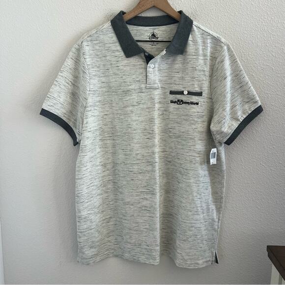 NWT Disney Walt Disney World Men's Gray Polo Classic Fit Large - Picture 1 of 8